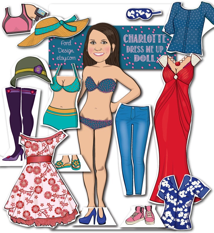 WOMAN'S Personalized Paper Doll Illustrated