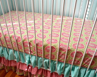 Mini Crib Kumari Garden Bedding Set Pleated Skirt and Sheet