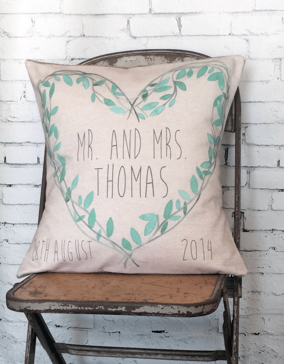 Wedding Gift Cotton Anniversary Gift pillow cover