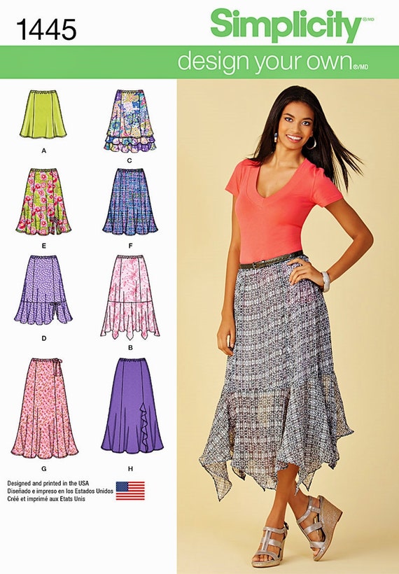 Pull-on Skirts Pattern Easy Skirts Pattern Flounce Skirts