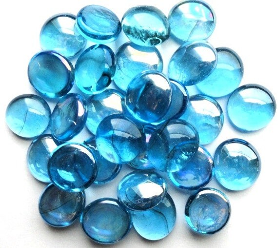 25 Light Blue Transparent Glass GEMS// by DiscountMosaicSupply