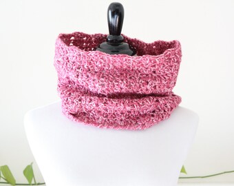 Crocheted Circle Rosemist Neckwarmer Cowl