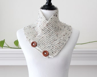 Hand Knit Oatmeal Neckwarmer / Cowl