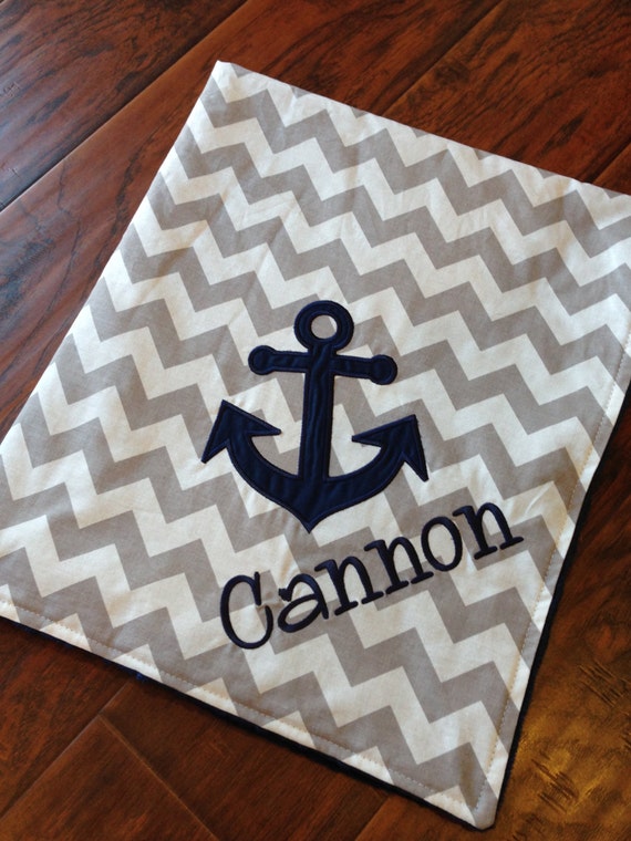 Personalized Baby Blanket Anchor Baby Blanket Minky Baby