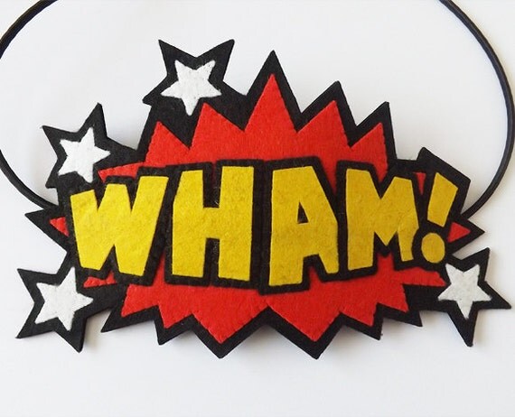 Items similar to Superhero Headband WHAM POW BAM Pop Art Fascinator on Etsy