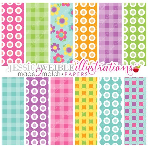 Baby Bumbles Papers Cute Digital Papers for Card Design, Scrapbooking, and Web Design Il_570xn