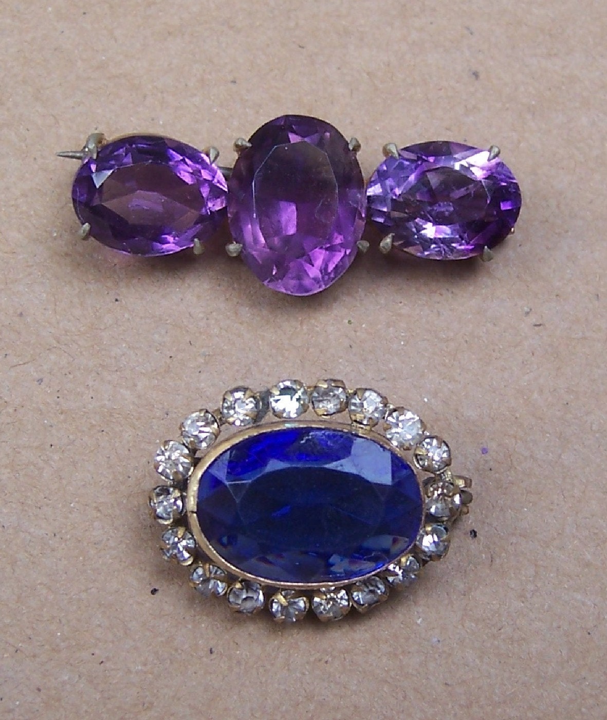 Vintage rhinestone brooches 2 early 20th by ElrondsEmporium