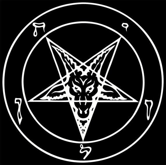 Purple Classic Inverted Pentagram Sabbatic Goat Symbol