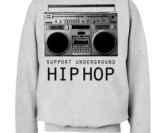 Support Underground Hip Hop BoomBox Hoodie On by GraphicVillain