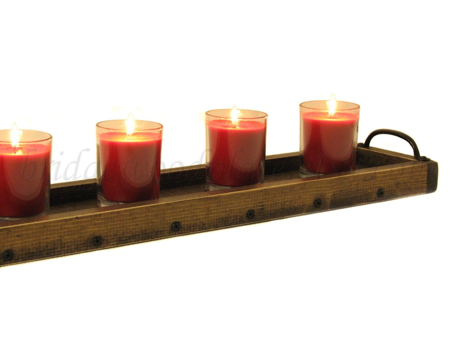 Candle Holder Tray Long Wooden Table by BridgewoodPlace on Etsy