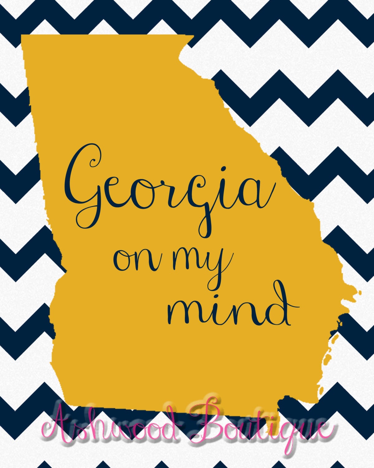 Georgia On My Mind Chevron Printable Image by AshwoodBoutique