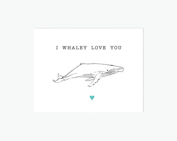 Printable Valentines Day Card, I Whaley Love You, Anniversary Card, Love Letter, Valentine Card Printable - DIGITAL DOWNLOAD