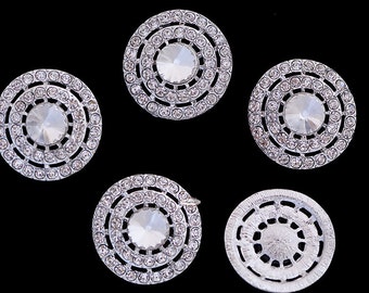 5pcs RD120F Rhinestone FlatBack Buttons - Flatback Embellishments