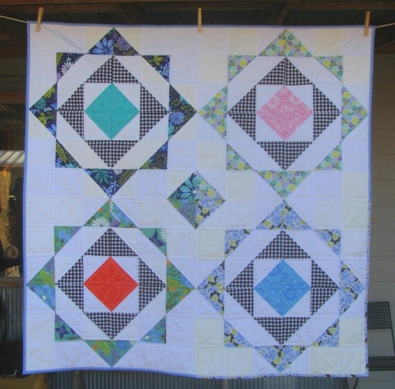 Items similar to 48" x 48" Prairie Rose Patchwork Quilt, Original