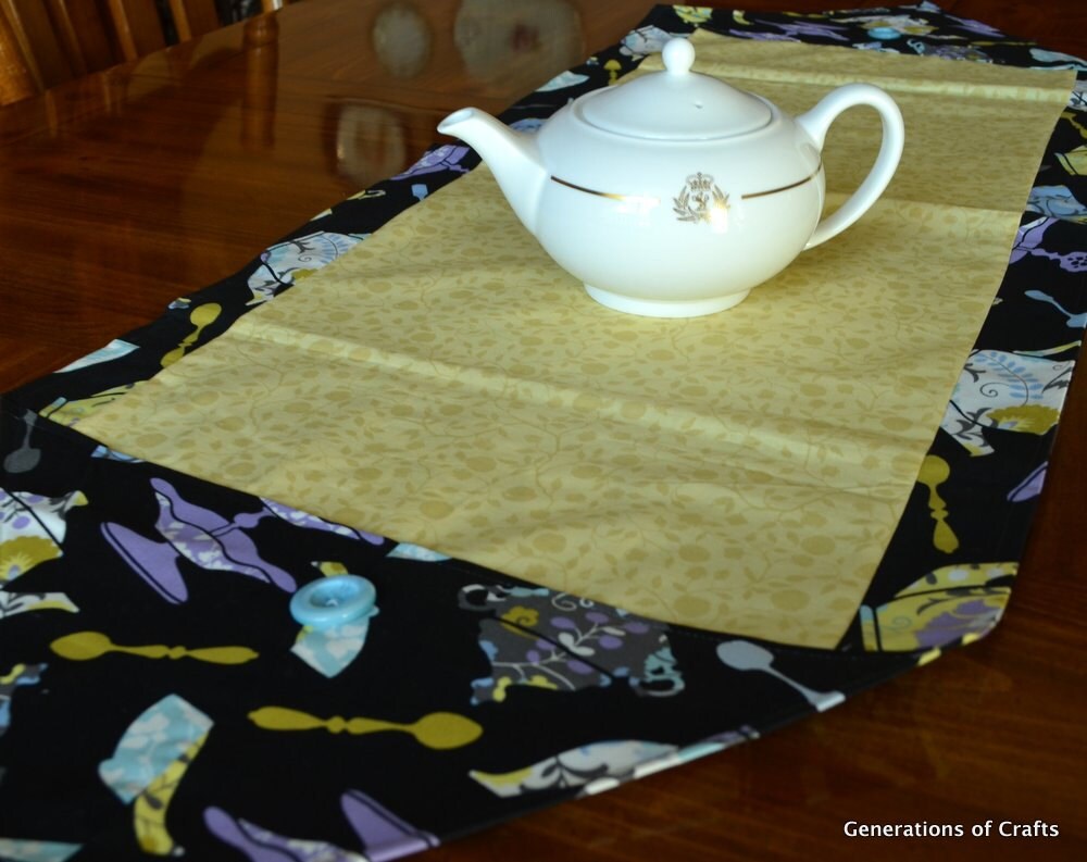 TEACUP and TEAPOT Table Runner 14 X 42 Gift Home Decor