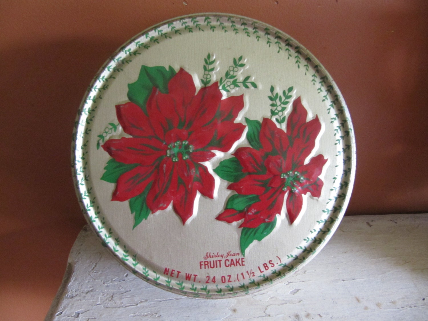 Vintage Shirley Jean Fruit Cake Tin Vintage Shirley Jean Fruit Cake Tin