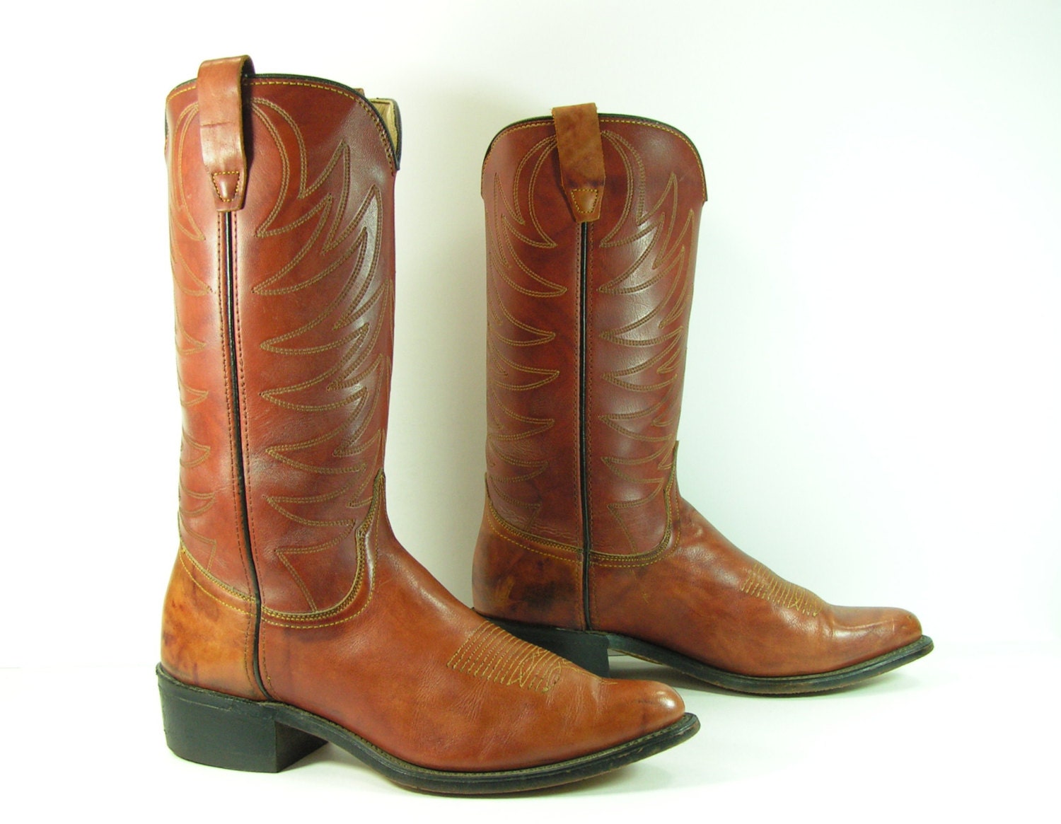 vintage cowboy boots women's 9.5 M B brown wrangler