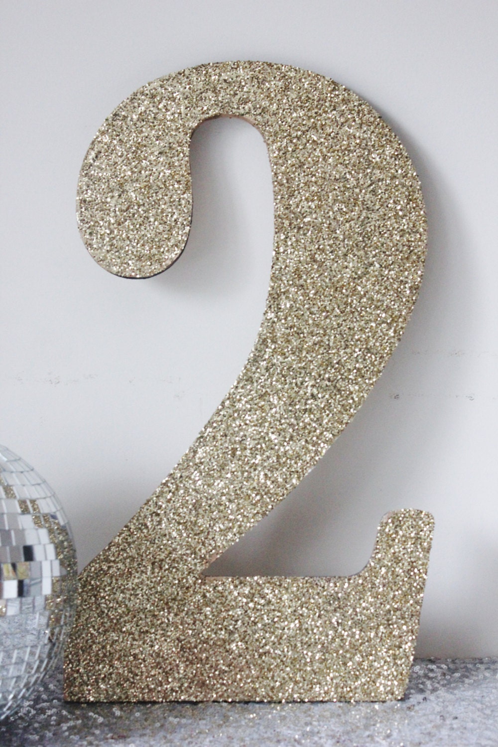 4 LARGE GLITTER NUMBER Wood Numbers Glittered by TheFulfilledShop