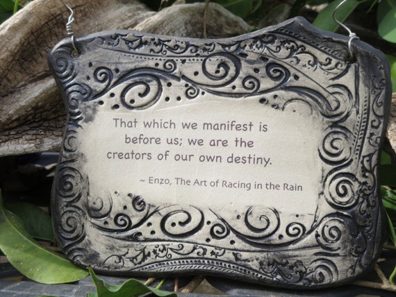 Enzo The Art of Racing in the Rain Quote Handmade