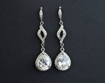 Cate & Chloe Izzy 18k White Gold Teardrop CZ Halo | Ubuy