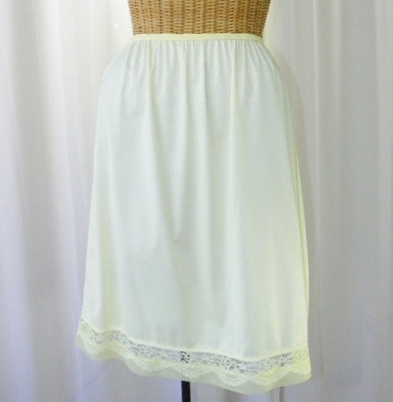 Lemon Yellow Half Slip Skirt 2.5 Double Layer Chiffon and Lace