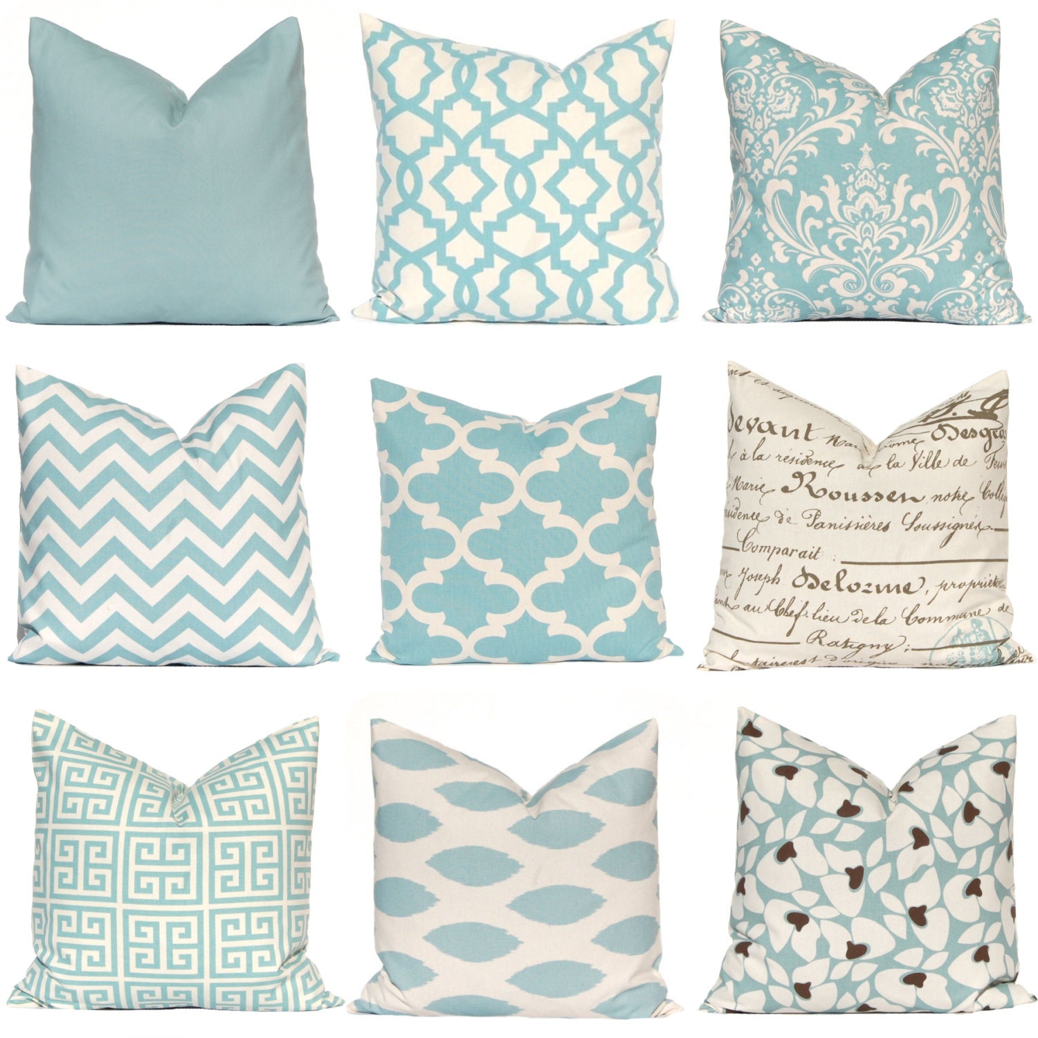 Decorative Pillow Cover Village Blue Pillow by FestiveHomeDecor