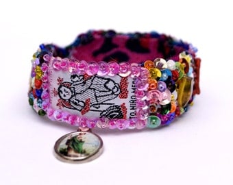 Niño Medico Scapular woven embroidered bracelet