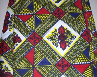 Red and Green Ankara Wax print African fabric by tambocollection