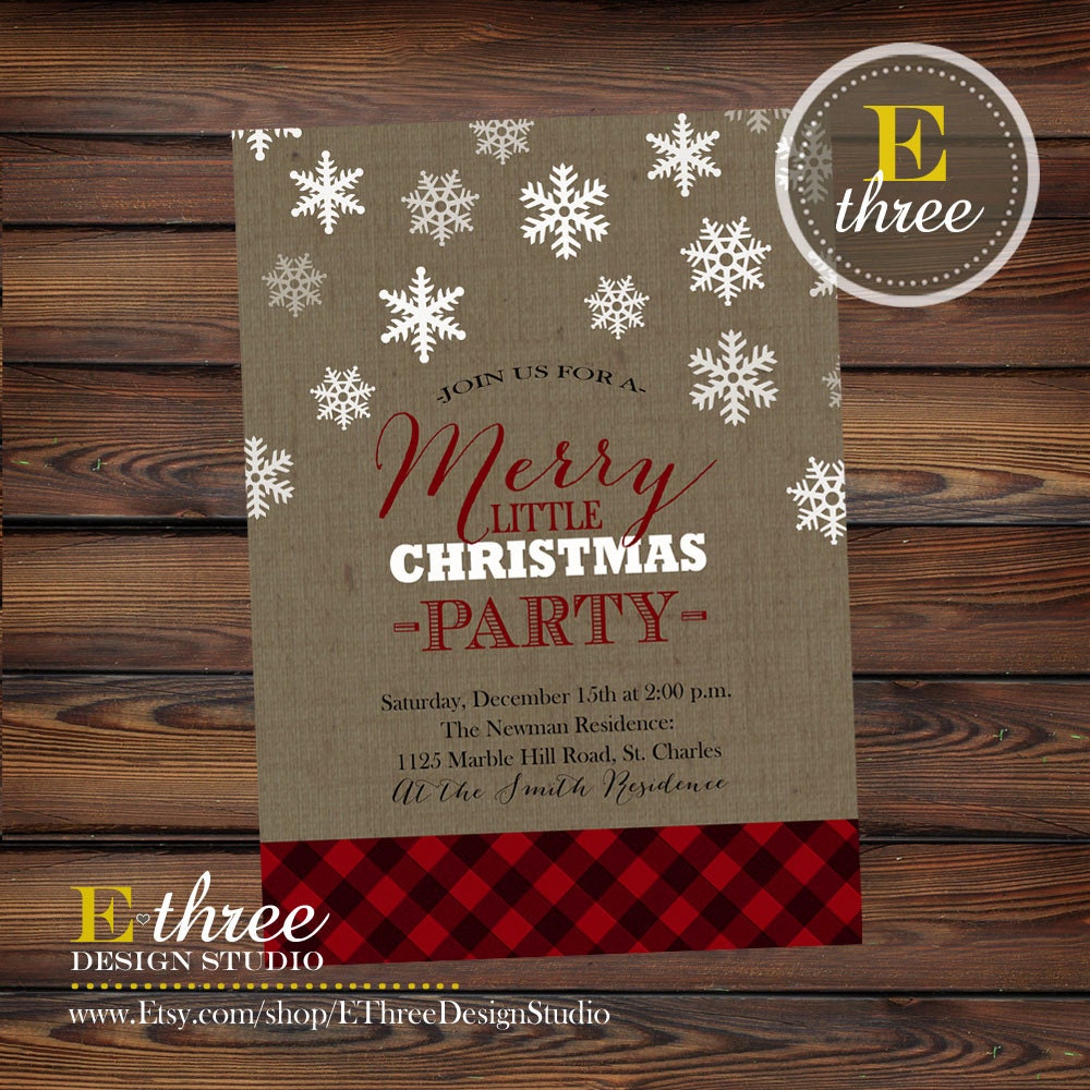 Rustic Christmas Party Invitations 7