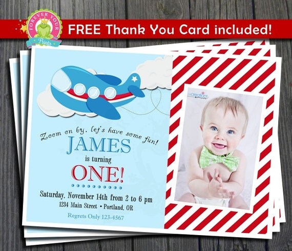 Airplane Birthday Invitation / Airplane Party Invite / Airplane Invitation / Pilot Invitation / Airplane Birthday Il_570xn