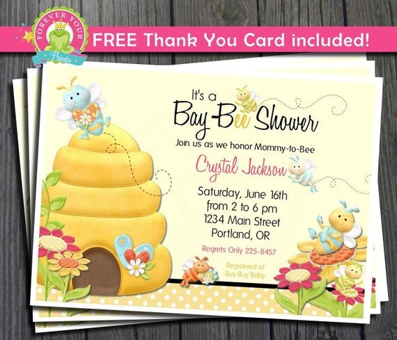 Bee Baby Shower Invitation / Bee Baby Shower Invite / Bee Invitation / Bee Party Invite Il_570xn