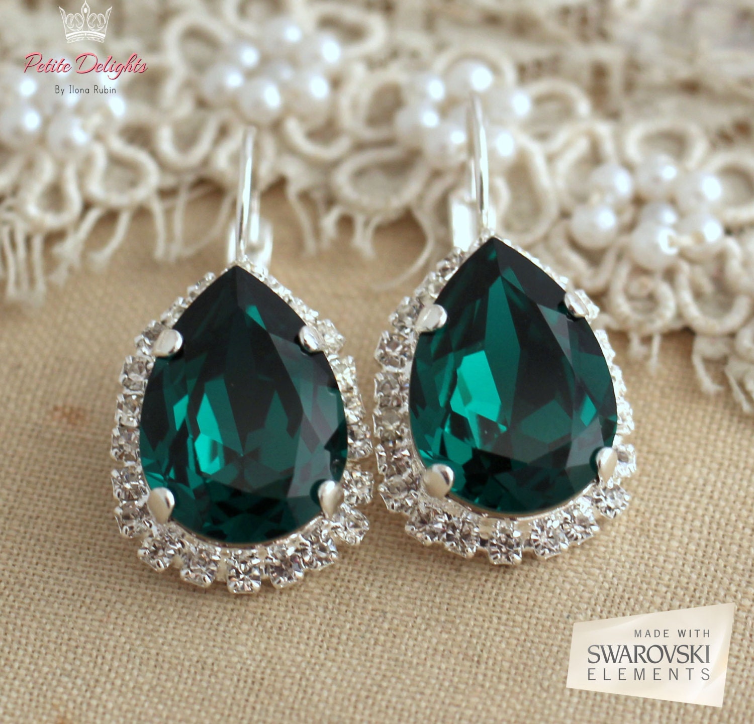 Emerald Earrings Bridal Emerald Earrings Emerald Silver Drop