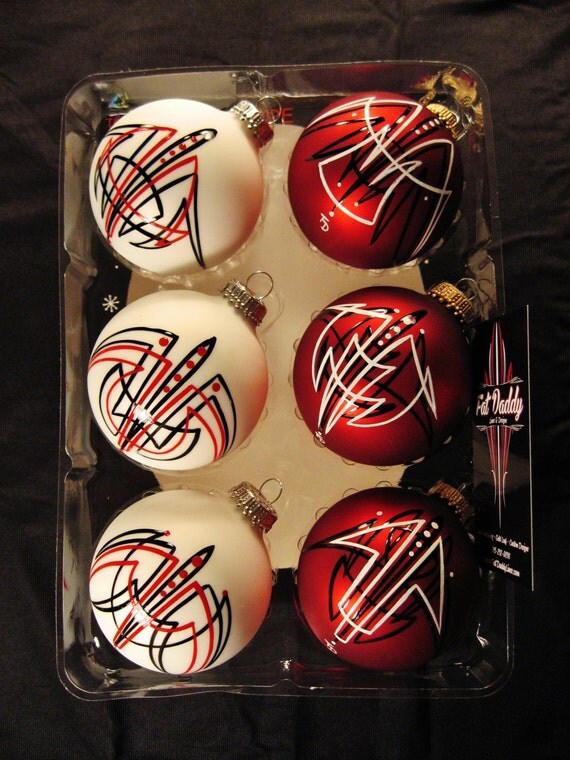 6 hand pinstriped christmas ornaments traditional hot rod 6 hand pinstriped christmas ornaments traditional hot rod