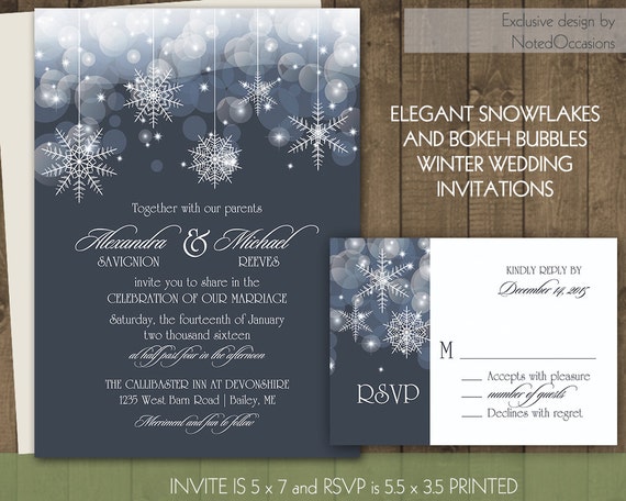 Winter Wedding Invitations Snowflake 10