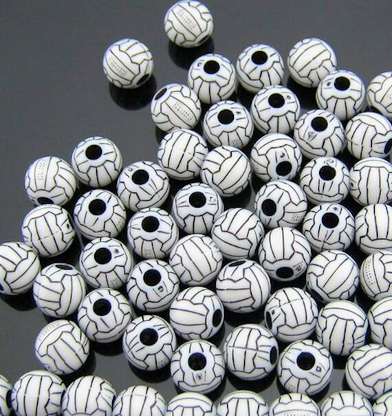 10 Volleyball Beads Great for Sports Designs K240
