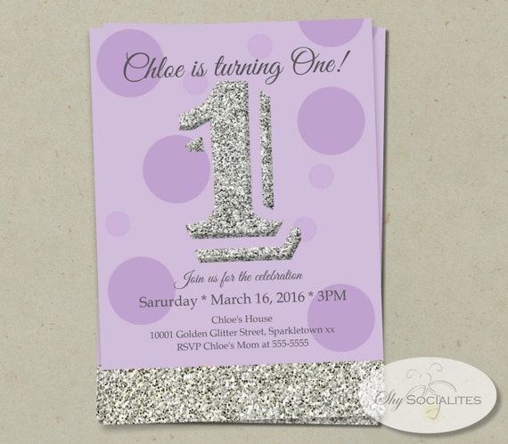 Glitter 1St Birthday Invitations 8