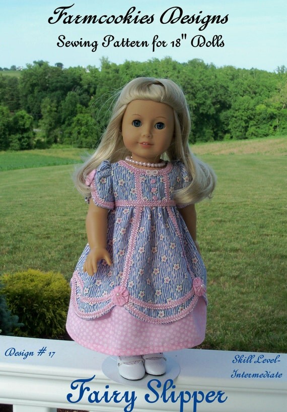 PDF Sewing Pattern for 18" American Girl® Doll / Fairy Slipper Regency Gown