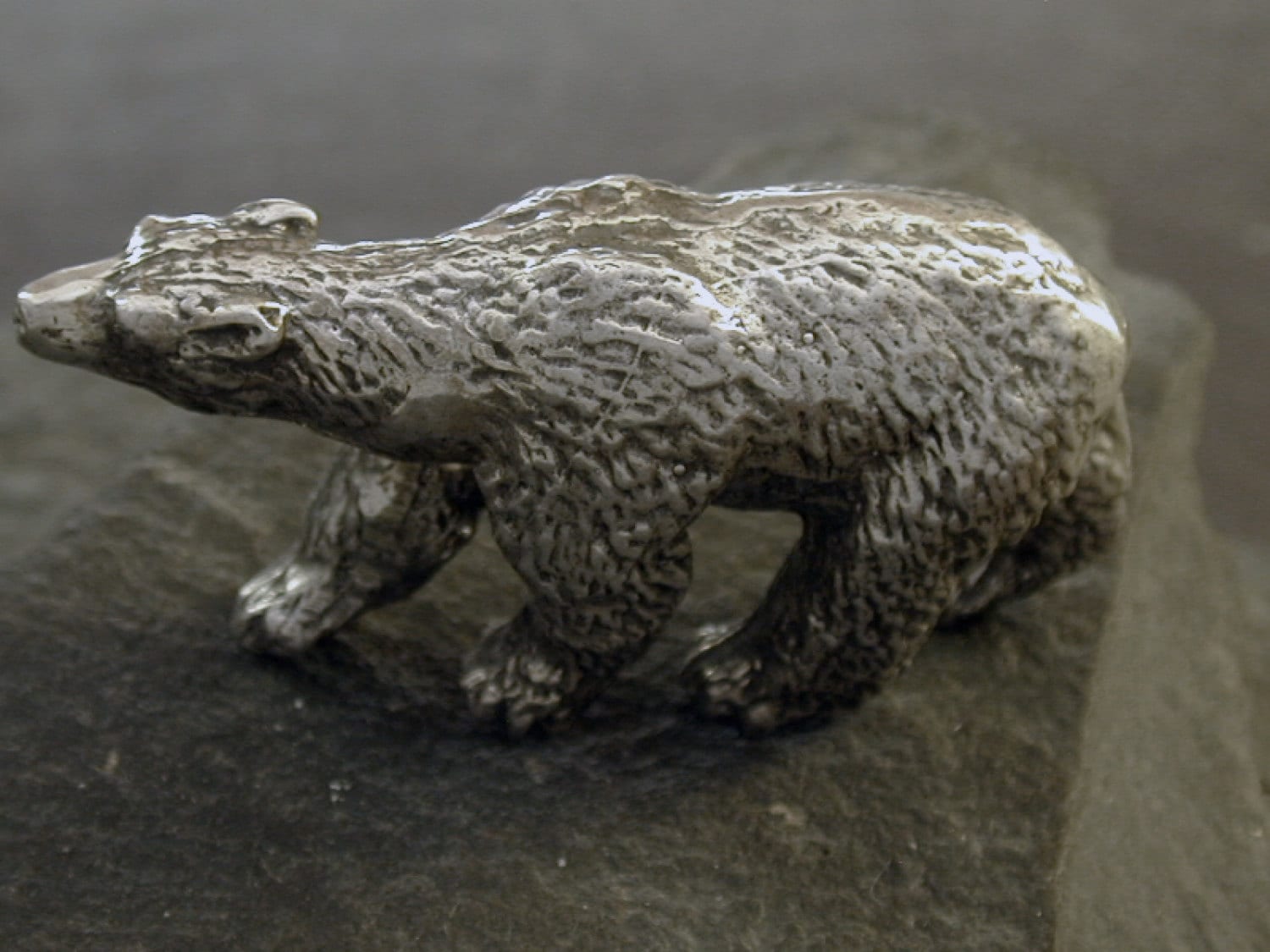 Sterling Silver Polar Bear Sculpture by peteconder on Etsy