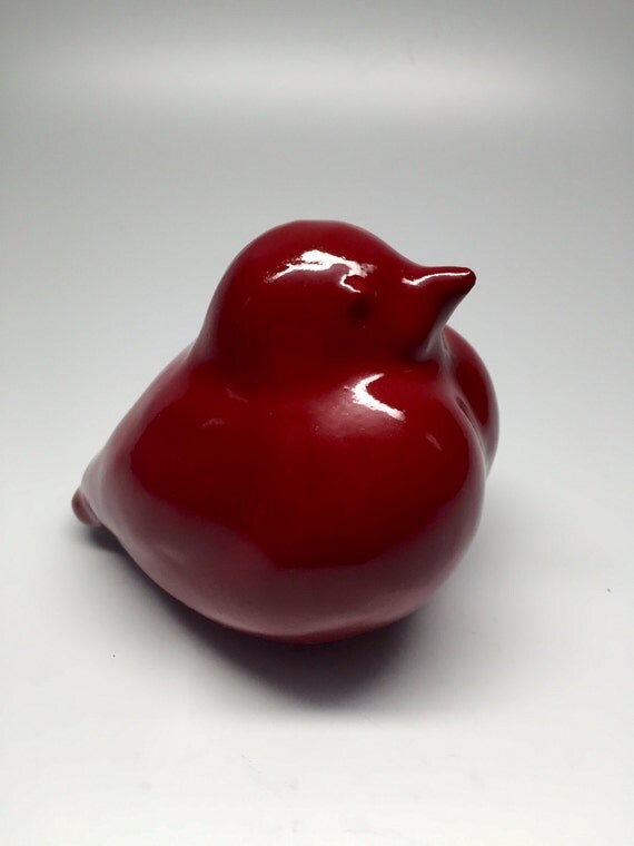 Download Glossy Red Bird Porcelain Figurine by RelovedbyDanielle on Etsy