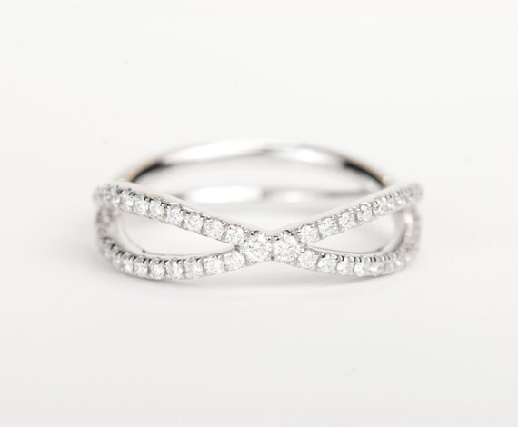 CERTIFIED EF VVSVS Infinity Diamond Wedding Band 14K CERTIFIED EF VVSVS Infinity Diamond Wedding Band 14K