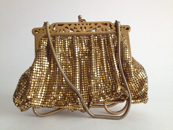 Vintage Whiting and Davis Gold Mesh Evening Bag