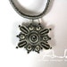 Textile necklace grey, fabric pendant grey, statement necklace grey - Textile jewelry OOAK ready to ship