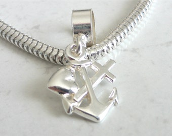 FAITH HOPE and CHARITY Sterling Silver Charm Fits All Slide On Bracelets