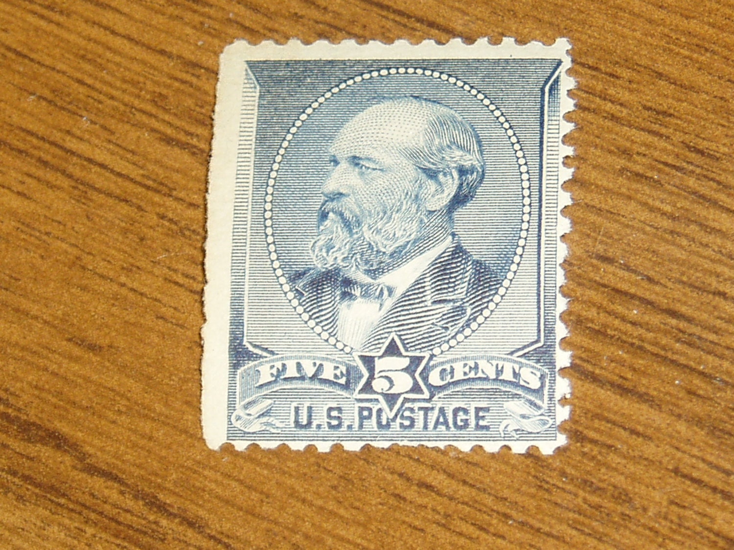 Rare Postage Stamp 1888 James Garfield 5c by dayspringcollectible