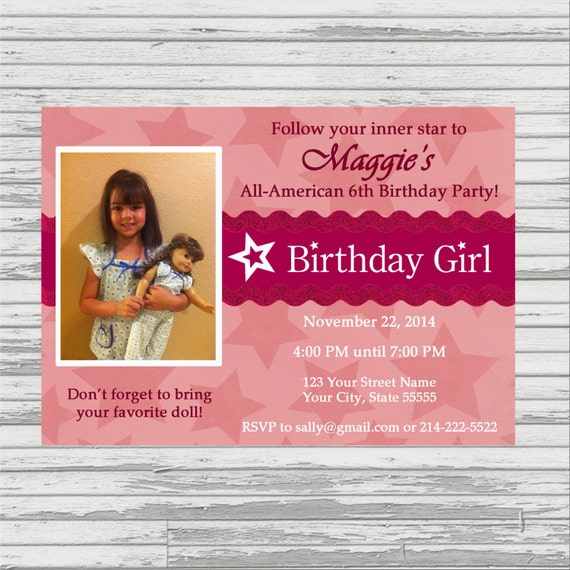 American Girl Doll Party Invitations 7