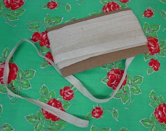 Antique Novelty Trim with Stitched Design, 5 Yards 19", Cream 5/16" wide