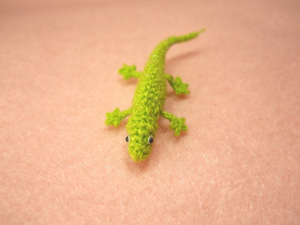 Micro Amigurumi Lizard Tiny Crochet Mini Gekko Miniature