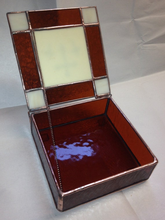 Contemporary Fused Stained Glass Box Trinket Box by PeaceLuvGlass