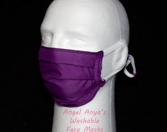 Washable Medical Face Masks Adult & Child Solid Purple