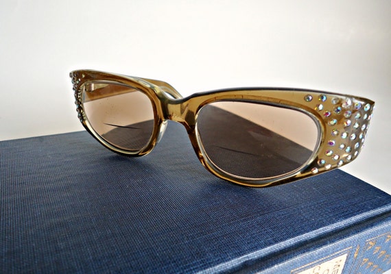 Vintage 1950s Rhinestone Eyeglasses Frames by ...